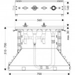 Скрытая часть смесителя для ванны AXOR, на 4 отверстия (14445180)