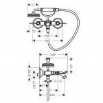 Смеситель для ванны AXOR Montreux Lever с ручным душем, хром (16551000)