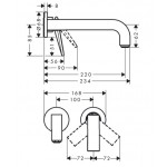 Смеситель для умывальника AXOR Citterio 220 Lever, хром (39121000)