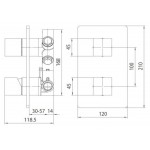 Змішувач для душу Bossini Cube зовнішня частина, 2-5 ways, хром (Z00062000030005)