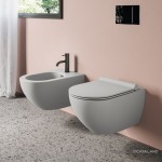 Унитаз подвесной Catalano Sfera NewFlush с крышкой и набором фиксаторов, серый матовый (1VSF54RCS+5SCSTPCS+5KFST00)