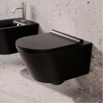 Унитаз подвесной Catalano Zero NewFlush с крышкой и набором фиксаторов, черный матовый (1VS55NRNS+5SCSTPNS+5KFST00)