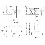 Унитаз напольный Duravit D-Code с крышкой soft close и бачком, белый (21180900002+0067390000+0940000004)