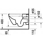 Унитаз подвесной Duravit Happy D.2 Rimless® с крышкой, белый (2222090000+0064590000)