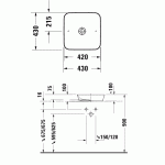 Умивальник на стільницю Duravit Cape Cod 43х43 см, білий (2340430000)
