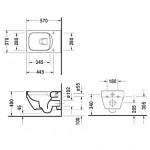 Унітаз підвісний з кришкою Duravit Vero Air Rimless, білий (2525090000+0022090000)