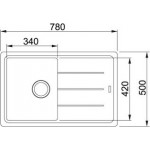 Кухонная мойка накладная Franke Basis BFG 611-78 780х500, оникс (114.0258.040)