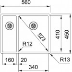 Кухонна мийка накладна Franke Box BXX 260/160-34-16, нержавіюча сталь (127.0369.916)