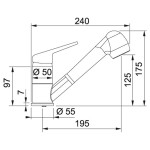 Смеситель для кухни Franke Novara Plus pull out, хром (115.0347.111)