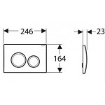 Клавиша смыва Geberit Delta20 для двойного смыва, глянцевый хром (115.127.21.1)