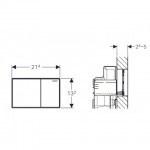 Клавиша смыва Geberit Sigma60 для двойного смыва, вровень со стеной, матовый хром/глянцевый хром (115.640.GH.1)
