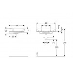 Умывальник подвесной Geberit Smyle Square 60х48 см, белый (500.229.01.1)