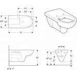 Унитаз подвесной Geberit Selnova Comfort Rimfree воронкообразный, для людей с ограниченными возможностями, белый (501.046.00.7)