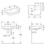 Умывальник подвесной Geberit Selnova Square 60х46 см, белый (500.300.01.1)