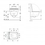 Унитаз подвесной Geberit Smyle Square Rimfree, с крышкой, белый (500.683.00.2)