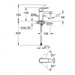 Смеситель для умывальника Grohe Cubeo, однорычажный, S-Size, хром (1016990000)