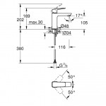 Смеситель для умывальника Grohe Cubeo, однорычажный, M-Size, хром (1017550000)