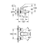 Смеситель для ванны Grohe Cubeo однорычажный, черный матовый (1018132430)