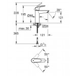 Змішувач для умивальника Grohe Eurosmart New M-Size, чорний матовий (233242433)