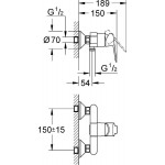 Смеситель для душа Grohe Bauedge , хром (23333000)