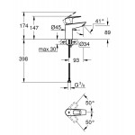 Змішувач для умивальника Grohe BauLoop S-Size, без донного клапана, хром (23337001)