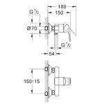 Смеситель для душа Grohe BauLoop, хром (23340000)