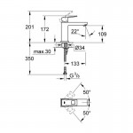 Смеситель для умывальника Grohe Eurocube M-Size, хром (23446000)