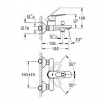 Змішувач для ванни Grohe BauLoop, хром (23603000)