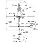 Змішувач для умивальника високий Grohe BauLoop New L-Size, хром (23763001)