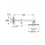 Верхний душ с кронштейном Grohe Euphoria Cube 150, хром (26073000)