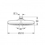 Верхний душ GROHE Tempesta 210, хром (26408000)