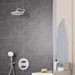 Верхний душ Grohe New Tempesta 210 с душевым кронштейном, хром (26411000)