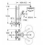 Душова система Grohe Tempesta System 210 з термостатом, хром (26811001)