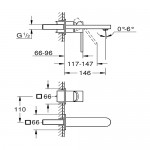 Смеситель для умывальника Grohe Plus, M-Size, внешняя часть, хром (29303003)