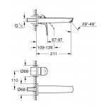 Змішувач для умивальника Grohe Eurosmart New L-Size зовнішня частина, хром (29338003)