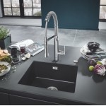 Кухонная мойка Grohe K700U 50-C, 1 чаша 457x406 мм, черный гранит (31653AP0)