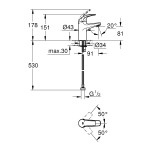 Смеситель для умывальника Grohe Curve M-Size, хром (32848000)