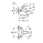 Смеситель для ванны Grohe Eurosmart, хром (33300002)