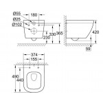 Унитаз подвесной Grohe Euro Ceramic с крышкой, белый (39206000+39330001)