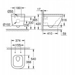 Унитаз подвесной Grohe EuroCeramic с крышкой Softclose, белый (39328000+39330001)