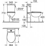 Унитаз напольный Grohe Bau Ceramic (39347000)