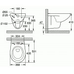 Унитаз подвесной Grohe Bau Ceramic с крышкой, белый (39427000+39493000)