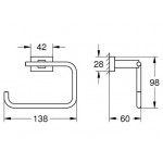 Держатель туалетной бумаги Grohe Essentials Cube, без крышки, матовый графит (40507AL1)