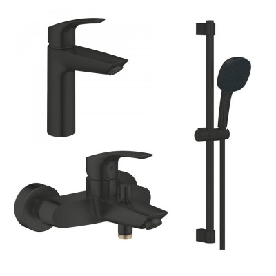 Набір змішувачів для душу Grohe EuroSmart, чорний матовий (UA123246M243)