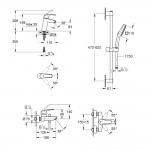 Набір змішувачів для душу Grohe EuroSmart, чорний матовий (UA123246M243)