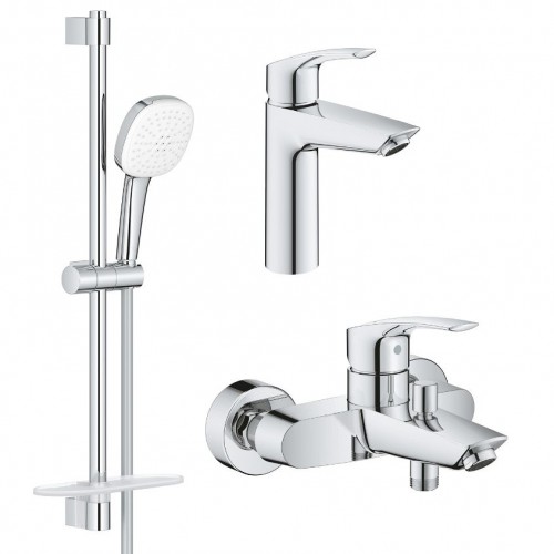 Набір змішувачів для ванної Grohe Eurosmart 3в1, без донного клапана, хром (UA123246M3)