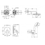 Душевая система Grohe Eurosmart New Tempesta 250 скрытого монтажа, хром (UA26416SC3)