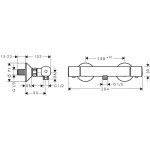 Смеситель термостатический для душа Hansgrohe Ecostat Universal, хром (13122000)