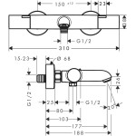 Смеситель термостатический для ванны Hansgrohe Ecostat Element, черный матовый (13347670)