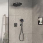 Змішувач термостатичний для душу Hansgrohe ShowerSelect Comfort Q прихованого монтажу на 2 функції, чорний хром брашований (15583340)